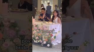 A Bride’s Hilarious Reaction To Her Wedding Food #wedding #weddingshorts