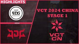 HIGHLIGHTS EDG vs JDG  VCT 2024 China Stage 1  6 April 2024