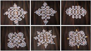 6 Simple and Beautiful Sikkukolam using 5*3-3 straight dots