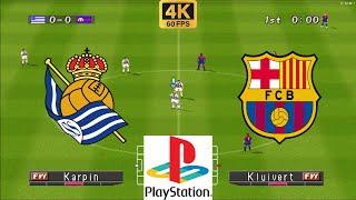 Winning Eleven 2002 Gameplay - Real Sociedad vs Barcelona - Duckstation PS1 on PC  Full Game 4K60