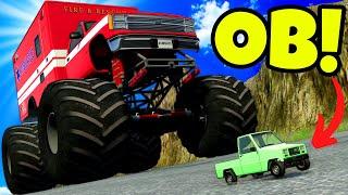 OB & I Used a MONSTER TRUCK to CRUSH a TINY CAR in BeamNG Drive Mods