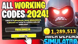 *NEW* ALL WORKING CODES FOR TOWER DEFENSE SIMULATOR IN 2024 ROBLOX TOWER DEFENSE SIMULATOR CODES