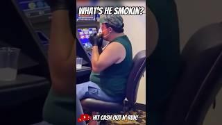 WHAT IS HE SMOKIN’ at the SLOT MACHINES? #shorts #slots #smoke