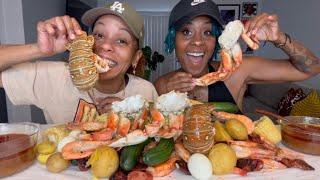 SEAFOOD BOIL MUKBANG  SEAFOOD  MUKBANG  BAHAMIAN LOBSTER MUKBANG UNEDITED MUKBANG  PRANK FAIL