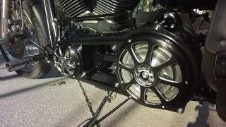 Performance Machine Contour Open Primary Belt Drive on Street Bob fxdb