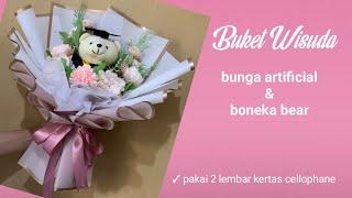 Buket boneka wisuda dan bunga artificial  Graduation bouquet