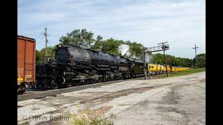 UP Big Boy 4014 shoves stalled Manifest over Blair Hill 6292023