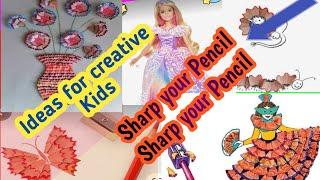 Art with sharp pencil waste creative ideas do some different with fun Art and craft. Kids art.