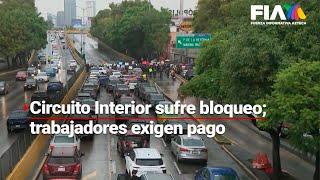 #CDMX  Trabajadores de limpieza se manifiestan para EXIGIR su pago bloquean Circuito Interior