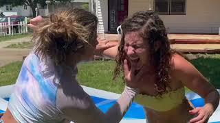 Kate vs Baby  Dunk U Match #BackyardWrestling