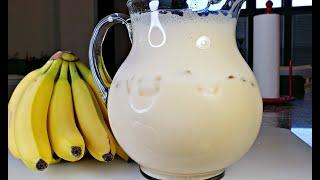 Fresh Banana Milk Recipe  How To Make Banana Milk  Agua De Platano