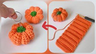 Very Easy Even Novices Can Do It    Crochet Pumpkin Keychain Pattern Free  Amigurumi Keychain