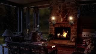 Nature Rain Cozy Fireplace Free Stock Video Footage