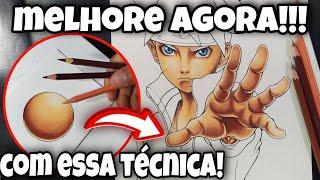 Método fácil Tutorial de como Colorir Pele de Anime - degradê  Lápis escolar 