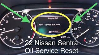 2022 Nissan Sentra Oil Change Due How To Reset Service Interval Oil Life