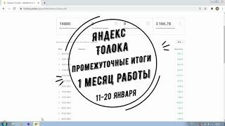Яндекс Толока. 11 - 20 января. Промежуточные итоги