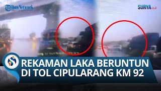 VIDEO Detik-detik Kecelakaan Beruntun Tol Cipularang KM 92 Mobil Bertumpukan