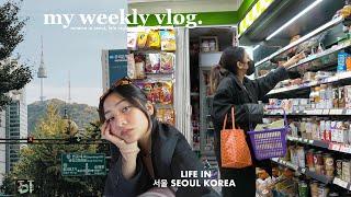 VLOG • Autumn in Seoul Late Night Walks in MyeongDong Visiting Hongdae Noryangjin Market & more