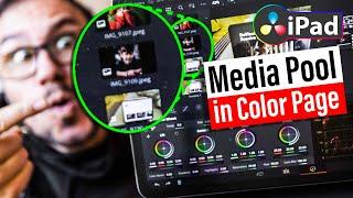 How To Open Media Pool in Color Page DaVinci Resolve iPad