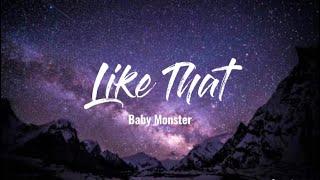 Babymonster -Like That lyrics