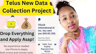 Up to $40Task. Open Data Collection Project at Telus Inc. Apply Now.