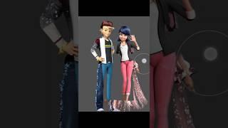 Miraculous Marinette and Adrien transformation into new fashion#shorts #miraculous #digitalart #art