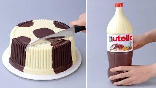 White & Dark Chocolate Cake Decorating In The World  Oddly Satisfying Cake Tutorial  Tasty Cake