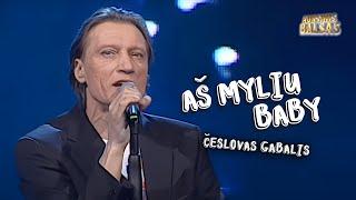 Česlovas Gabalis - Aš Myliu Baby Lyric Video. Auksinis Balsas