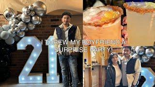 I threw my boyfriend a surprise party *vlog*