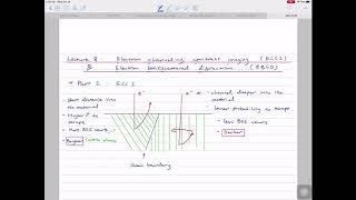 Lecture 9 Electron channeling contrast imaging ECCI and electron backscatter diffraction EBSD