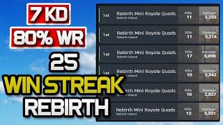 25 WIN STREAK ON REBIRTH 7 KD  80% WIN RATE Cold War Warzone