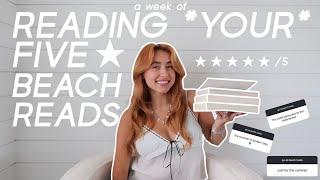 reading YOUR five star beach reads *on the beach* spoiler free reading vlog