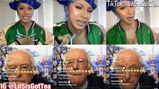 CARDI B LIVE WITH BERNIE SANDERS ON INSTAGRAM SAYS SHES SCARED U.S.WILL END UP LIKE WUHAN CHINA