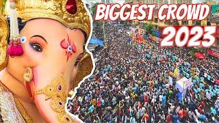 Biggest Crowd at Chinchpokli Cha Chintamani Aagman 2023  Chintamani Aagman Crowd