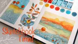 Sketchbook Time Color  Mixing + Floral And landscape painting