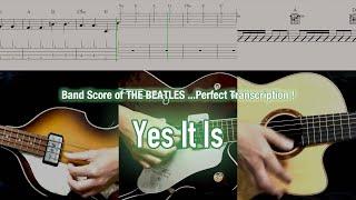 Score  TAB  Yes It Is - The Beatles - guitar bass drums