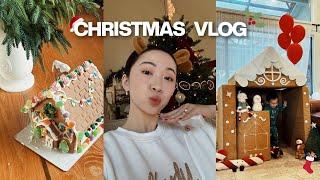 CHRISTMAS VLOG｜圣诞点灯仪式今年装饰卷起来了 涤纶的新玩具烤肉架｜姜饼屋小房子️