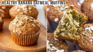 Healthy Banana Oatmeal Muffins