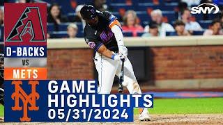 Mets vs Diamondbacks 5312024  NY Mets Highlights  SNY