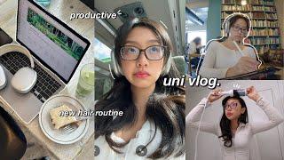 STUDY VLOG  waking up at 5am uni days in my life yellowface review & new hair routine