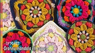 Granny mandala en CAPAS tejido a crochet  Tejiendo Perú 