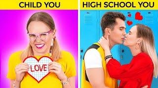 HIGH SCHOOL YOU VS CHILD YOU  Funny Relatable Moments How Be Popular in College By 123 GO TRENDS