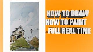 How to Draw How To paint A Barn in watercolor and pen by Nil Rocha art