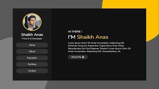 Create A Responsive Personal PORTFOLIO Website Design Using  HTML CSS JS  - Step By Step