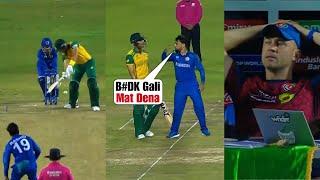 Rashid Khan lost his cool while fight with Reeza Hendricks after Afganistan loose T20 WC Semi Final