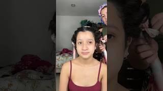 Alisando o cabelo da minha filha pela primeira vez depois de cortar #hairhacks #curlyhairhacks