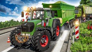 Abfahrerkolonne bei der Grünroggen-Ernte Der Häcksler wartet  FARMING SIMULATOR 22 23