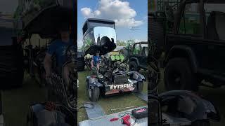 Sweet sound of a supercharged Hemi Dirty Deeds warming up in the pits  in Baxley GA