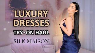 Silky Luxury Dresses Try-On  Silk Maison