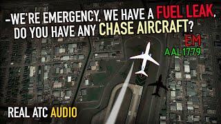 FUEL LEAK After Departure. Emergency American Boeing 737 is returning back to New Orleans. REAL ATC